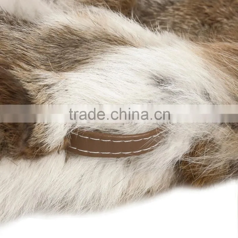 QD5947 Newly Design Special Fur Styles With Raccoon Collar 2016 Knit Rabbit Fur Coats Girls