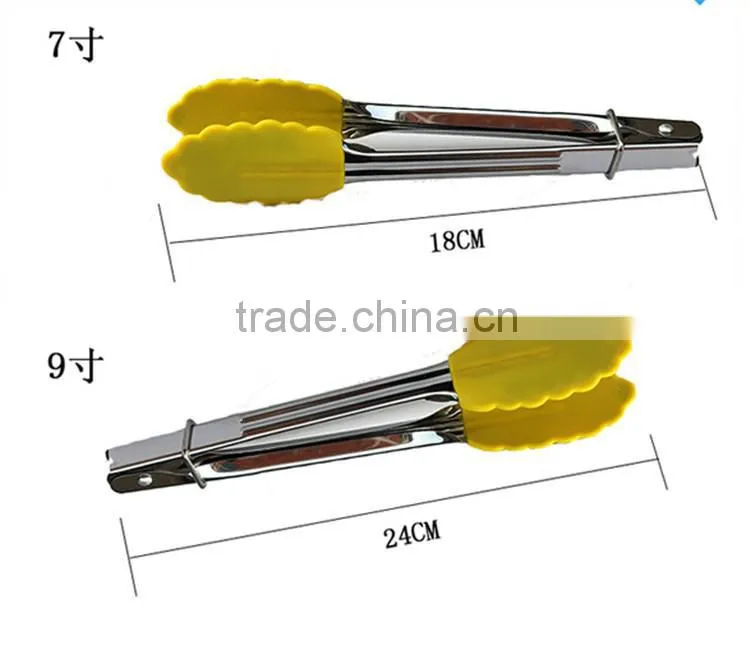 Nylon bread tong with stainless steel handle