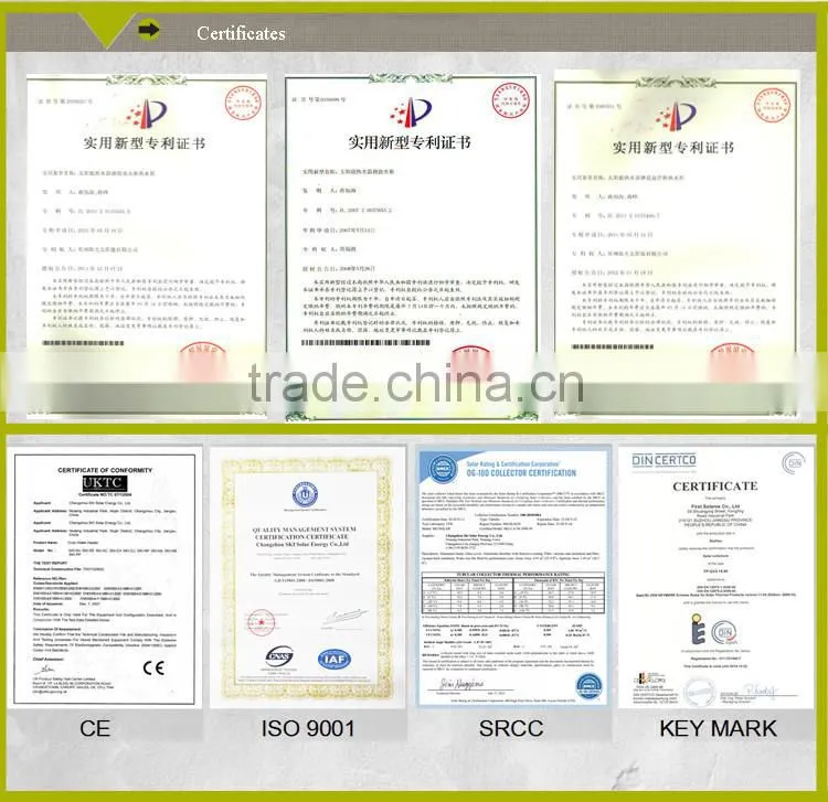 quick heating rooftop solar water heater
