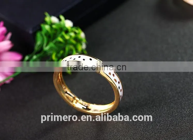 High Quality Alloy Gold Plated Wave Point Enamel Bangles Fashion Jewelry Wholesale