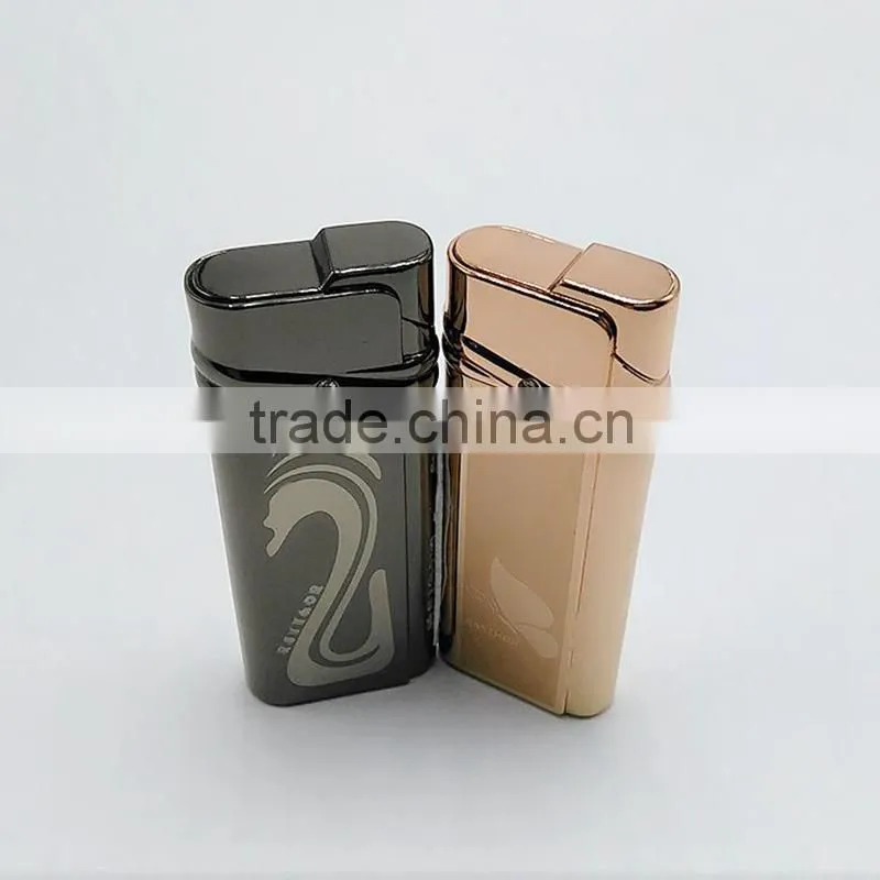 Swan butterfly design metal electronic gas flame butane jet torch lighter