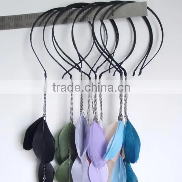 2014 fashion celebrity Bohemia hairband type peacock feather hairband