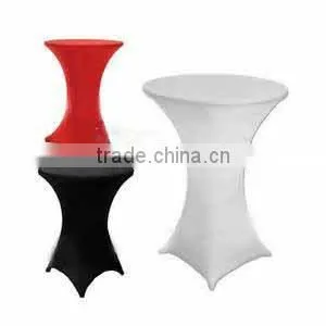 white lycra spandex round cocktail table cloth for wedding wholesale table linen