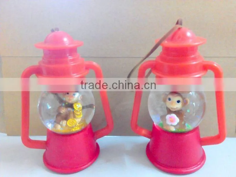 Globe Diameter 45mm Cartoon Monkey Led Light Water Globe Polyresin Cheap Decorative Hanging Lanterns