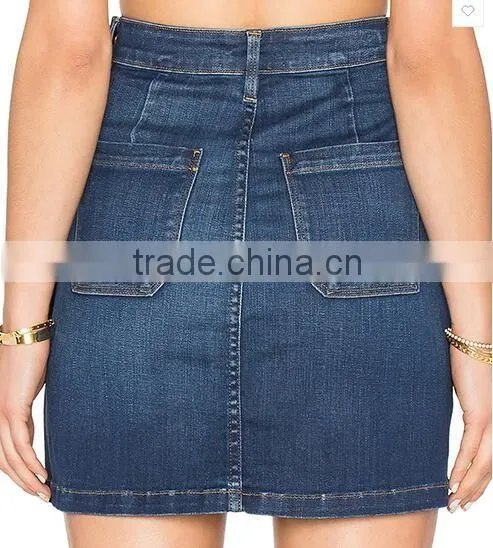 High Quality Cotton and Polyester Unlined Casual Denim Dresses for Women