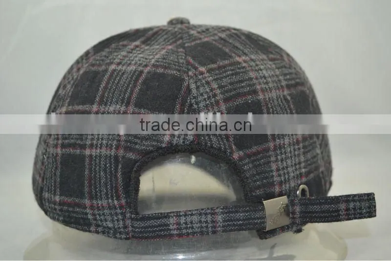 6 panel plaid baseball cap