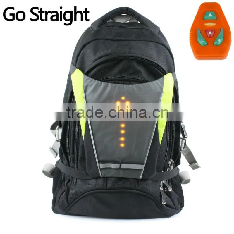 Reflective Flashing LED backpack Luminous Safety Warning Direction cycling/Hiking Backpack with Turn Signal secutiry pilot