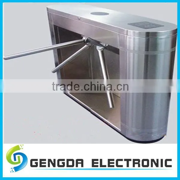 304 stainless steel low noise semi-automatic bridge type tripod turnstile with side and base board library security gate