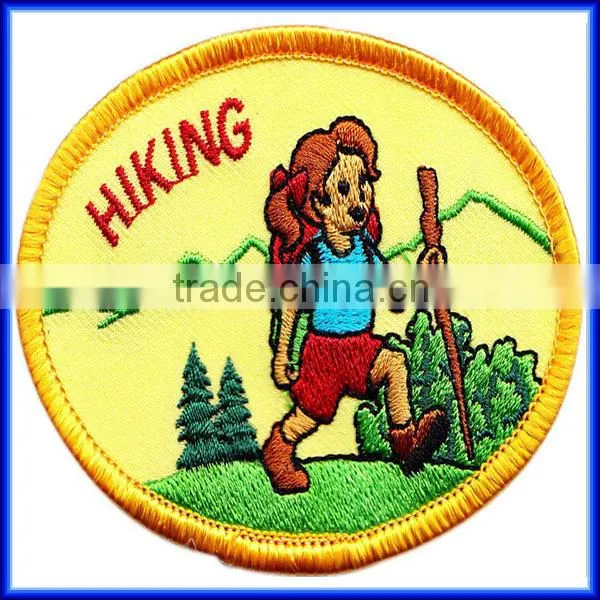 Wholesale letter embroidery company logo patch, beautiful hand sew on embroidery logo patch