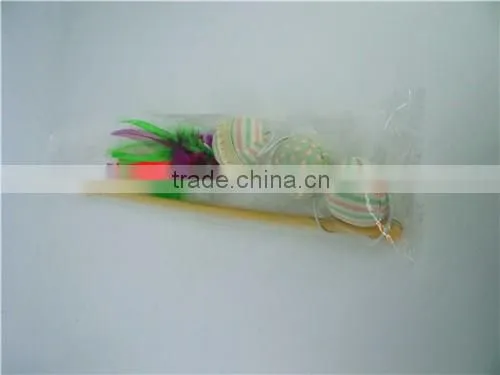 cotton ball nature cat swing toys with sticker toy wholesale cat toys