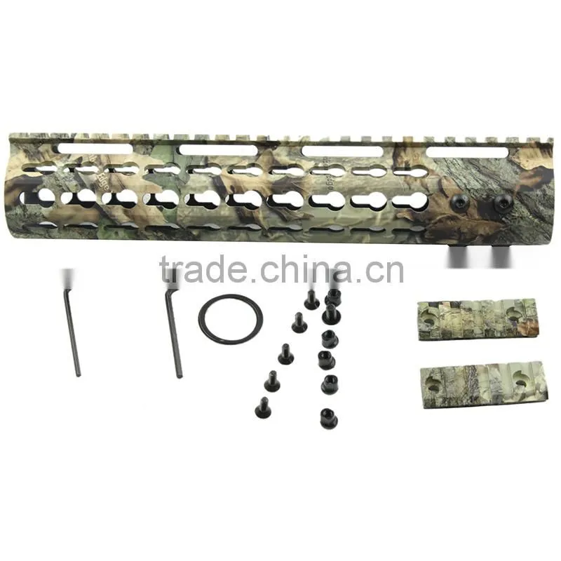 Funpowerland Keymod 10 Inch Camo Color Rifle Length Key Mod Free Float Rifle Style Handguard Rail Mount
