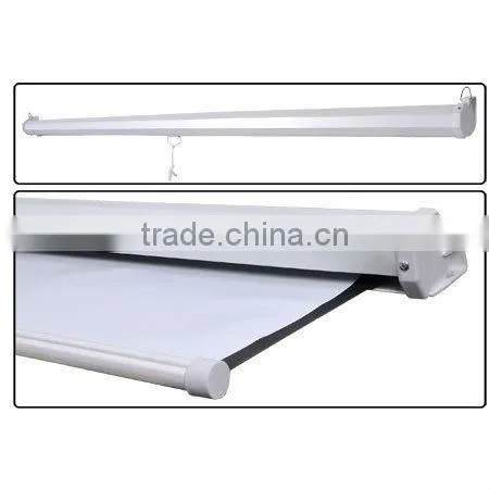 100 16:9 Manual Pull Down Projector Screen Selflocking Matte White Theater Video