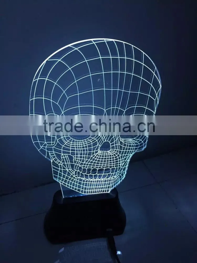 Skull Night Light 3D Visual LED Night Light Creative Lava Table Lamp Novelty Lighting bedroom light