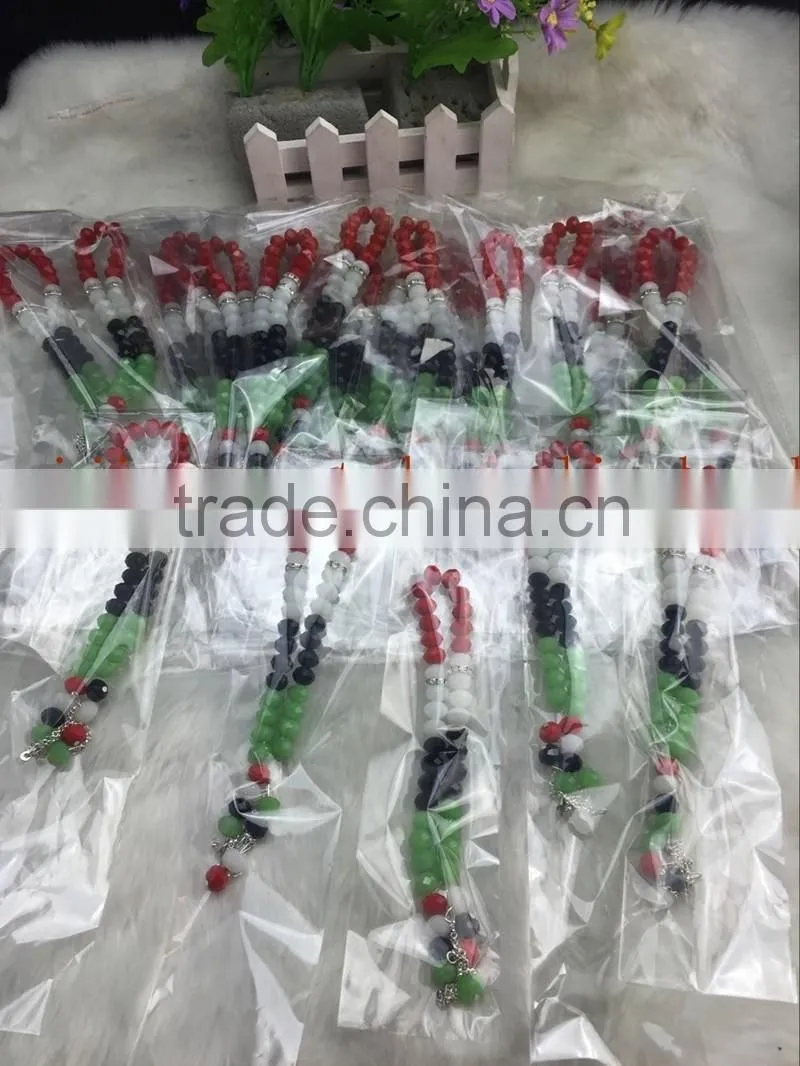 Yiwu hot seller 33 pieces prayer beads 10mm islamic colorful colors Prayer Beads excellent crystal material