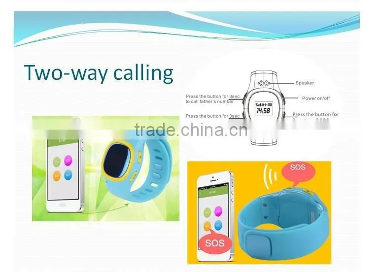 mobile phone GSM quad band GPS tracker watch phone support Real-time tracking, positon, SOS and phone