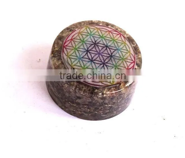 Blue Aventurine Chakra Flower Of Life Orgonite Energy Tower Buster