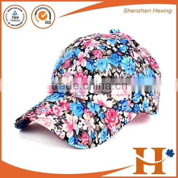Colorful flower sports hats, custom girls golf sports cap, high quality women sprots hat