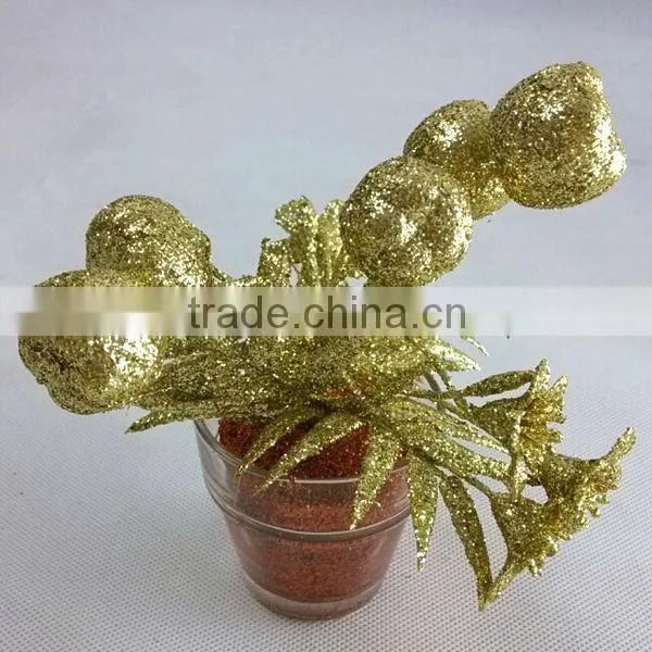 Foam artificial glitter apple for christmas decoration