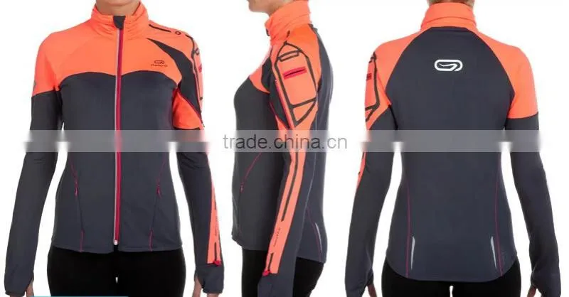 Women's 90% Dri-Fit 10% Spandex Running Jackets with Cell Phone Pocket at Upper Arm, Moisture Wicking Running Wear for Women