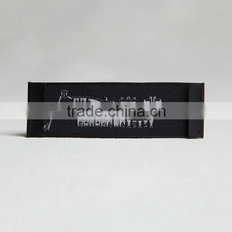 Customized black border weaving label for bamboo fiber clothing