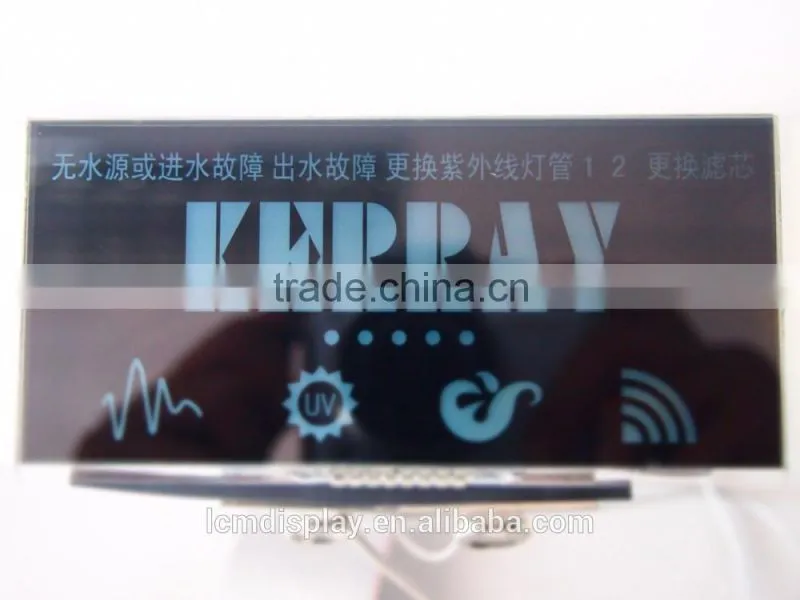 negative segment character solar water heater lcd display,practical TN,white backlight, transmissive