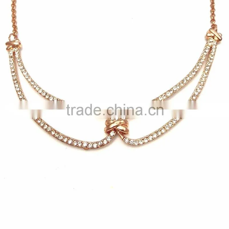 New style simple, sleek, elegant girls rose gold plated necklace