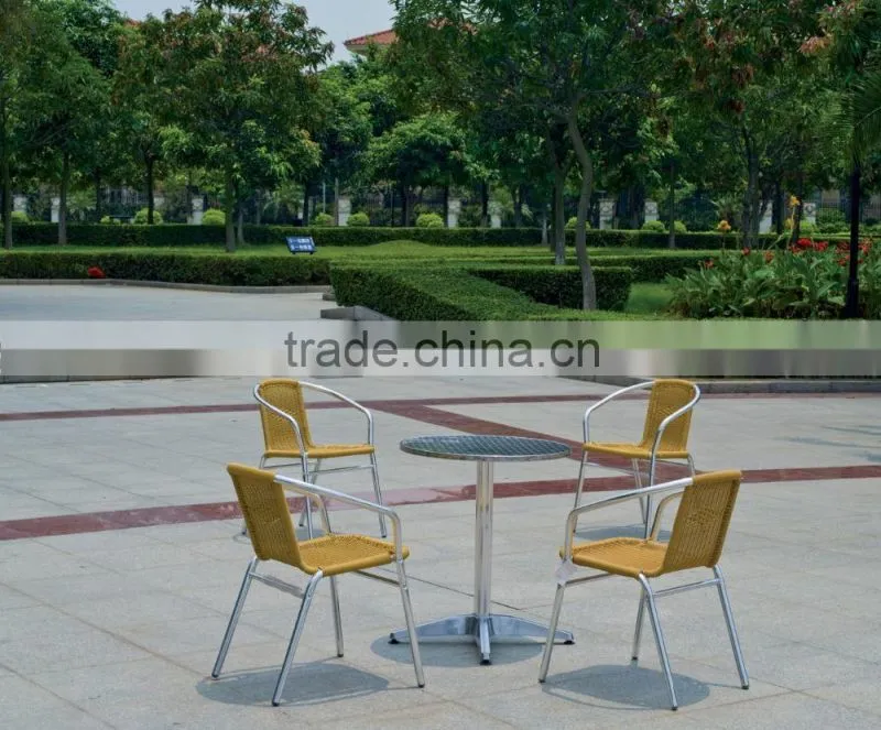 Cheap table chairs aluminum outdoor dinning restaurant set YC002 YT2