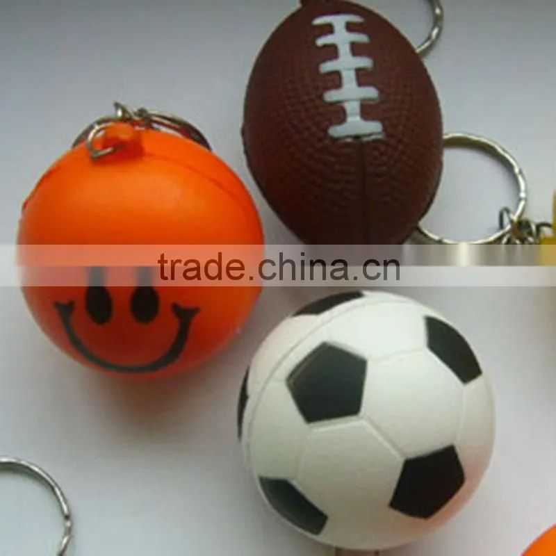 Made in China football shaped stress ball,pu stress key chain,pu key chain