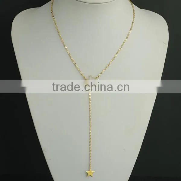 star gold long necklace jewelry, long tassel necklace