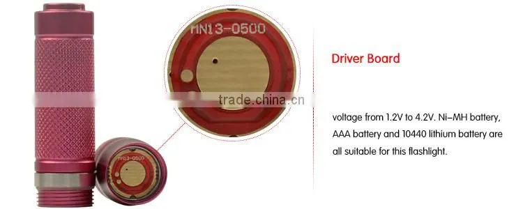 Guangdong new product R5 300 Lumens AAA NiMH 10440 battery torch flash light