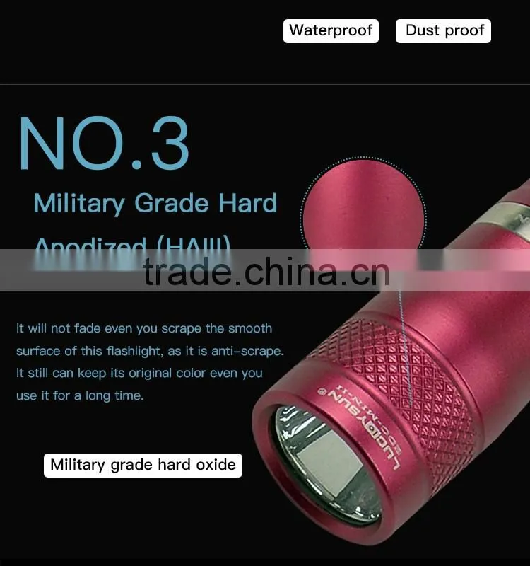 LuckySun Designer hot selling 200m long range 10440 AAA battery Night Torch lanterna led