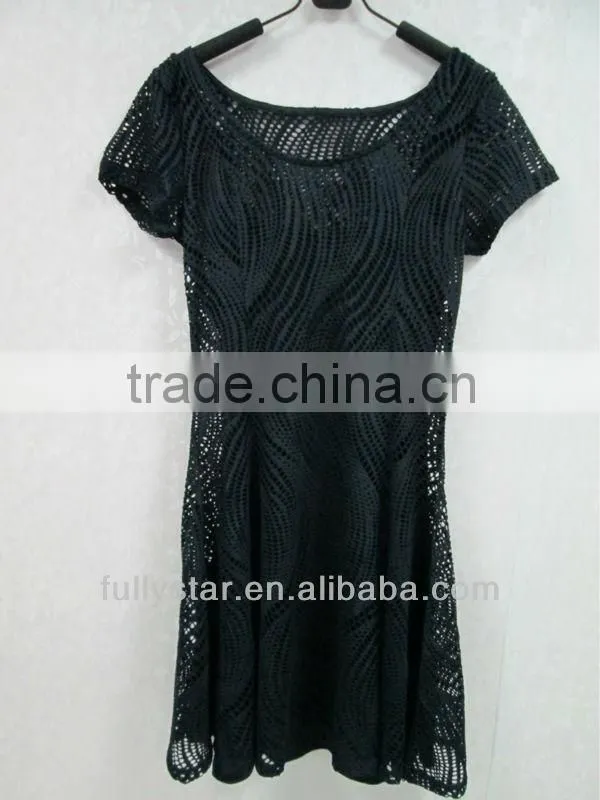 short sleeve black summer dress