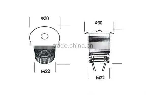 2015 3w round Aluminum recessed IP67 led ingroud light