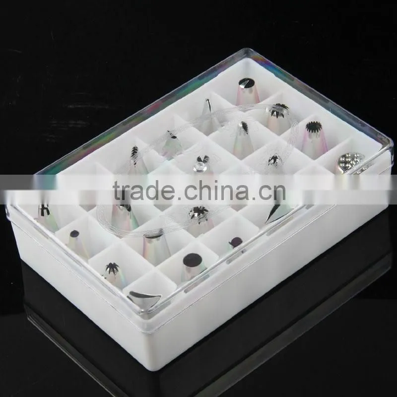 24pc Stainless Steel Nozzles Fondant Icing Piping Tips Cake Decorating Tools DIY Russian Tulip Nozzle Pastry Tip Free