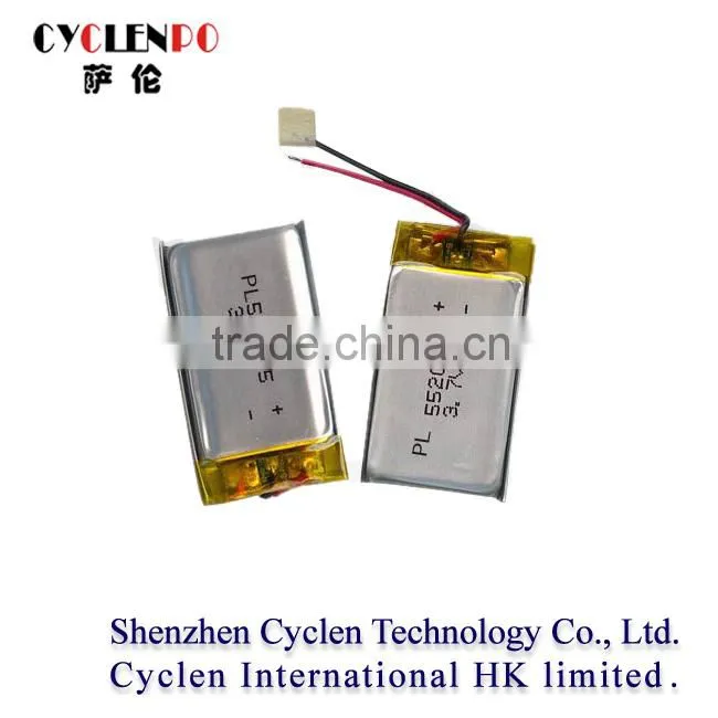 552035 3.7v 300mah lipo battery 300mah rechargeable li polymer battery for digital products