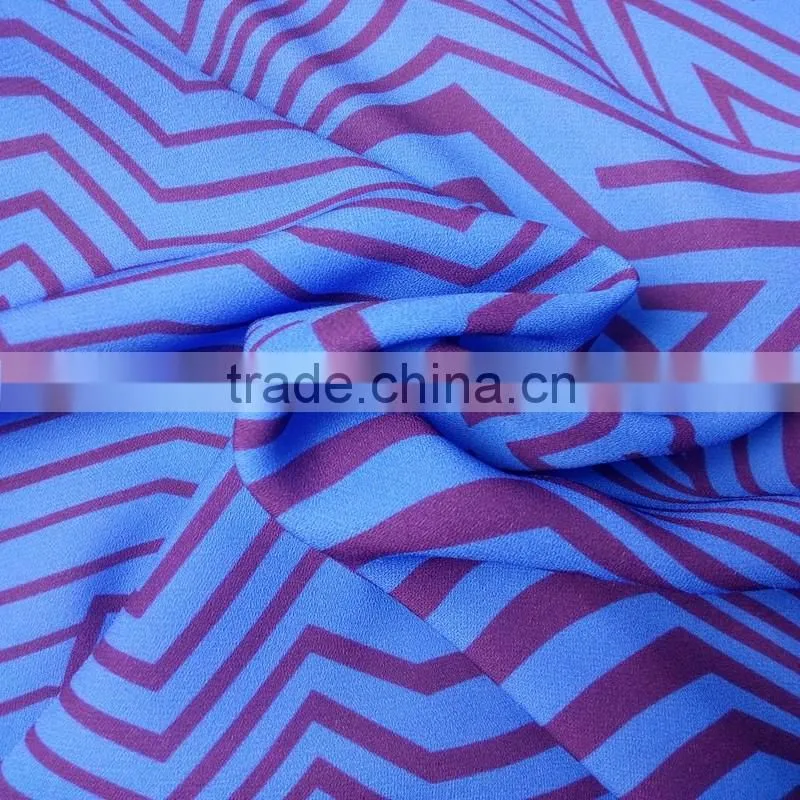 Polyester Blue Satrip strong twisting plaid style fabric for fashion shirt