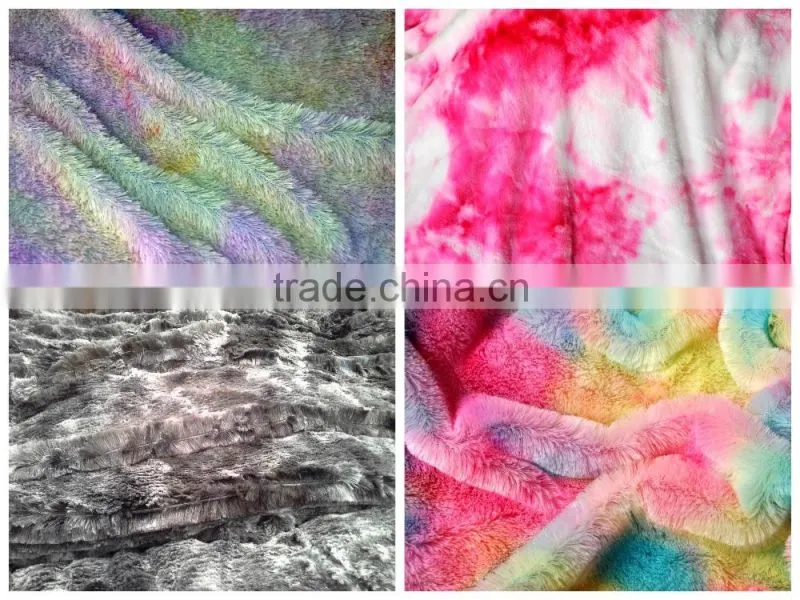 100% polyester high deep pile plush fleece fabric