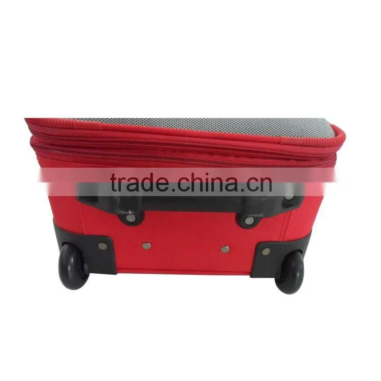 2015 Popular Red fabric trolley suitcase 5pcs Set EVA Luggage Bag / unique luggage sets/beautiful luggage sets