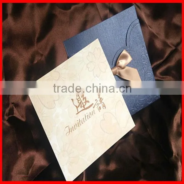 2014 Hot Sale Handmade Luxurious Wedding Invitation Card