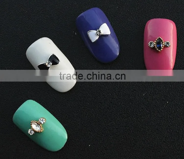 perfume bottle big stone drop shape metal jewelry for nail decorator