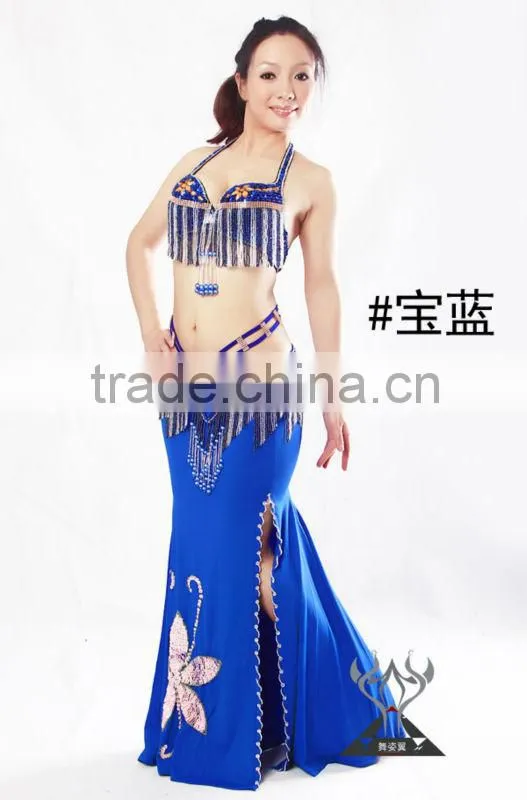 Belly Dance Costumes Skirt,Hot Purple Sexy Professional Skirt of Belly Dance Long Skirt, Performance Dancing Skirt QC1316