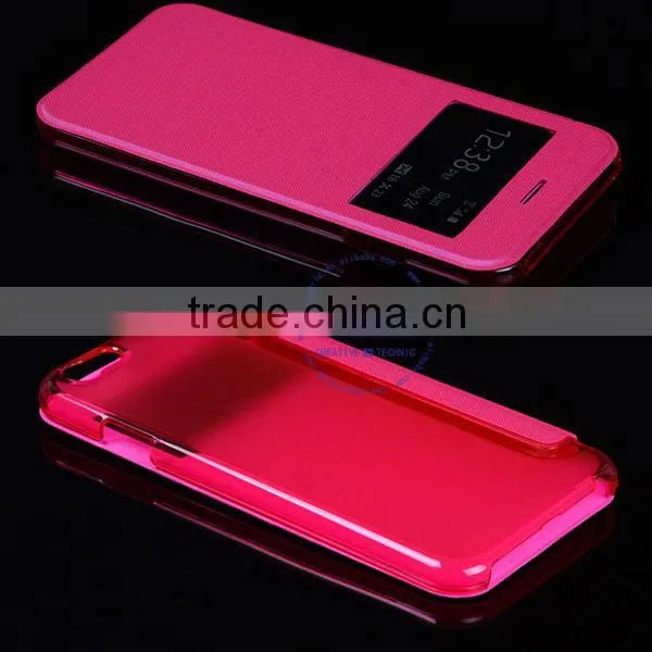 C&T Transparent Back Smartphone Smart Window Folio Wallet Case Slim Flip Leather Case For Apple iPhone 6 4.7 Inch