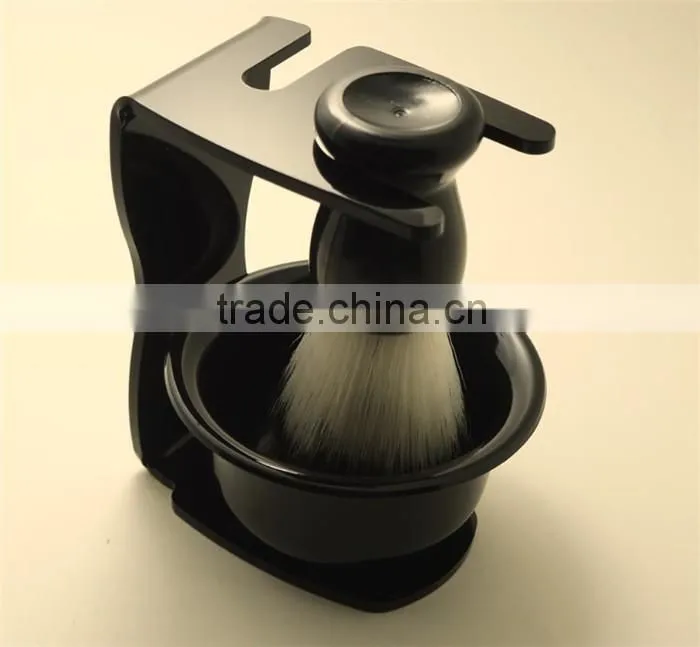 Cheap Beard Brush Wholesale Black Synthetic Shaving Brush Set