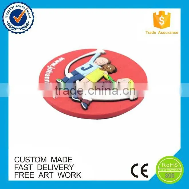 Promotional hot design soft pvc rubber custom fridge magnet round