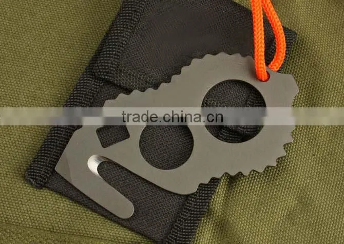 OEM Outdoor stainless steel carabiner For Climbing 01 lifesaving tools card knife UDTEK00212