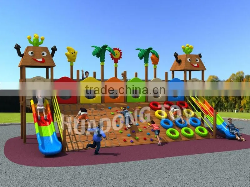 children wooden equipment / kids outdoor playground equipment / slide amusement