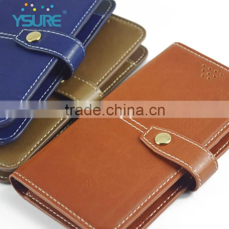 2016 New Products Colorful Style PU Leather Wallet Cases for Universal Mobile phone with many Card Slots