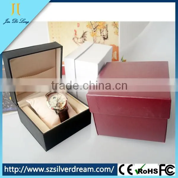 Watch gift box hot sale square watch box with pillow box watch wooden watch box