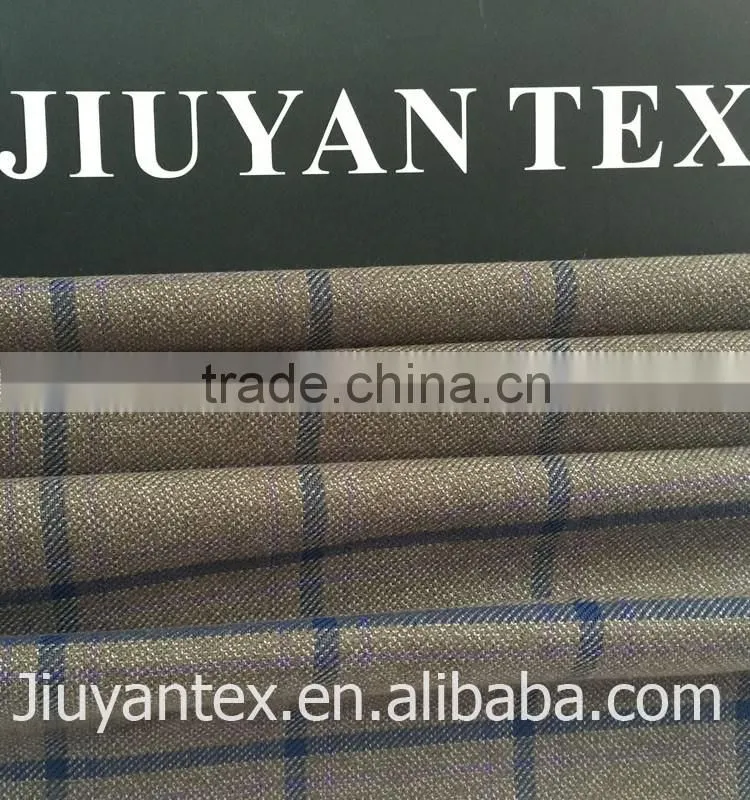 Hot selling Europe and America market tr twill classic checks design printed high quality men's suiting fabric