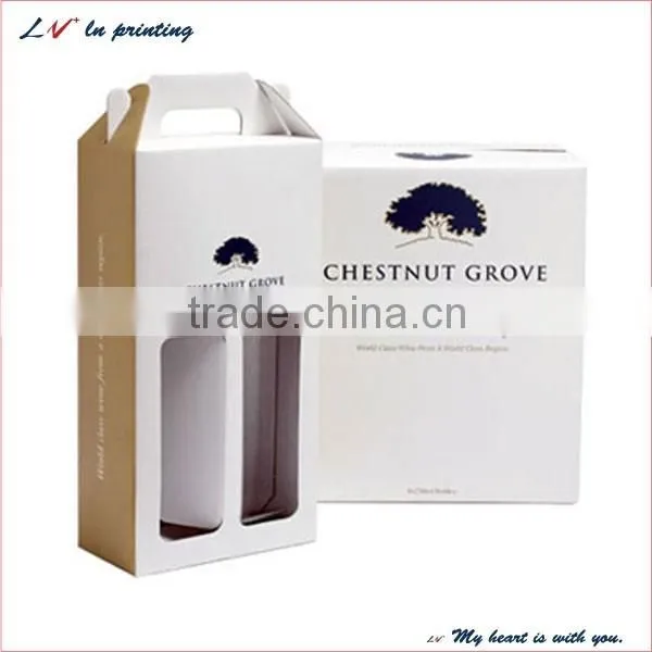 hot sale 2 bottle wine box with lid made in shanghai